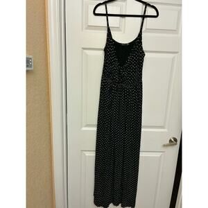Boohoo Black White Polka Dot Maxi Dress Spaghetti Strap Plus Size 20